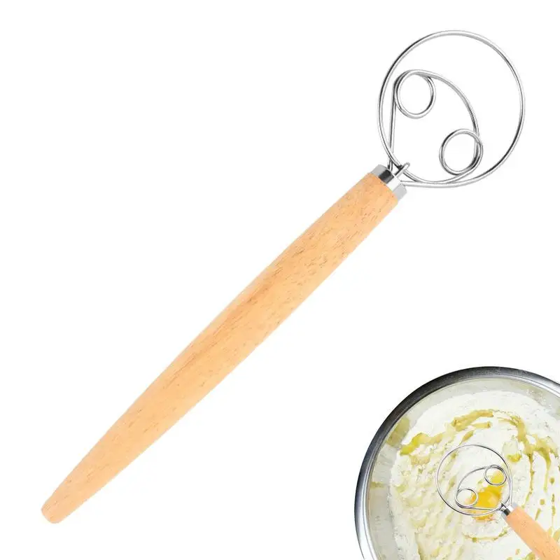 

Инструмент для взбивания хлеба с деревянной ручкой