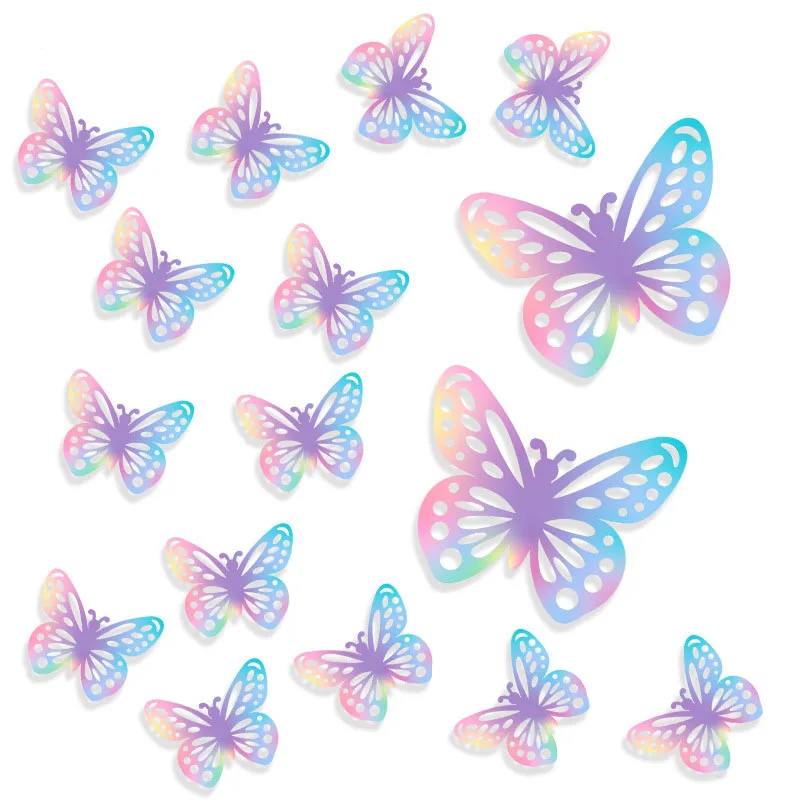 

24 шт., самоклеящиеся 3D-обои в виде бабочек