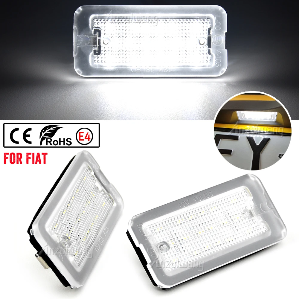 

LED License Number Plate Light For Fiat Abarth 500 595 695 500C 595C 695C 312C 2007-2020 Error Free Pure White 2pcs/Set