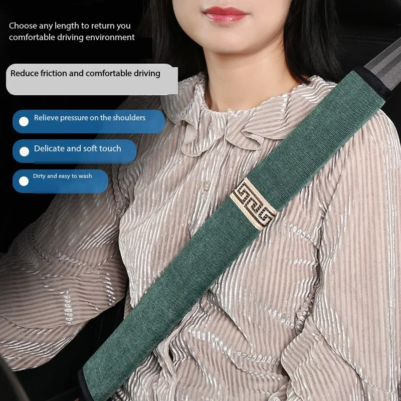 

Car seat belt shoulder protector Chenille Breathable extended safety belt protective cover soft anti-choke interior decoration