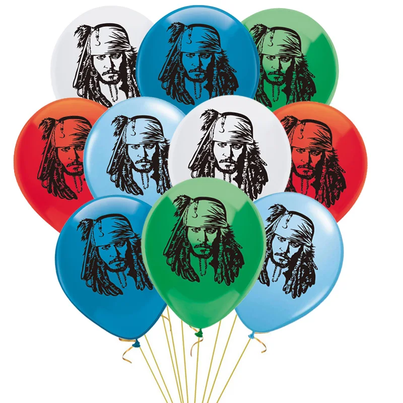 10pcs/lot 12inch Pirate Balloons Helium Latex Ballons Happy Birthday Party Decoration Baby Shower Boy Captain Jake Kid Globos - купить по