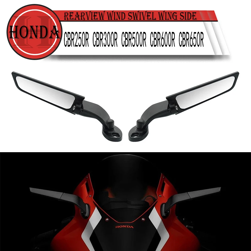 

Modified Motorcycle Mirrors Wind Wing Adjustable Rotating Rearview Mirror Side For Honda CBR250R CBR300R CBR500R CBR600R CBR650R