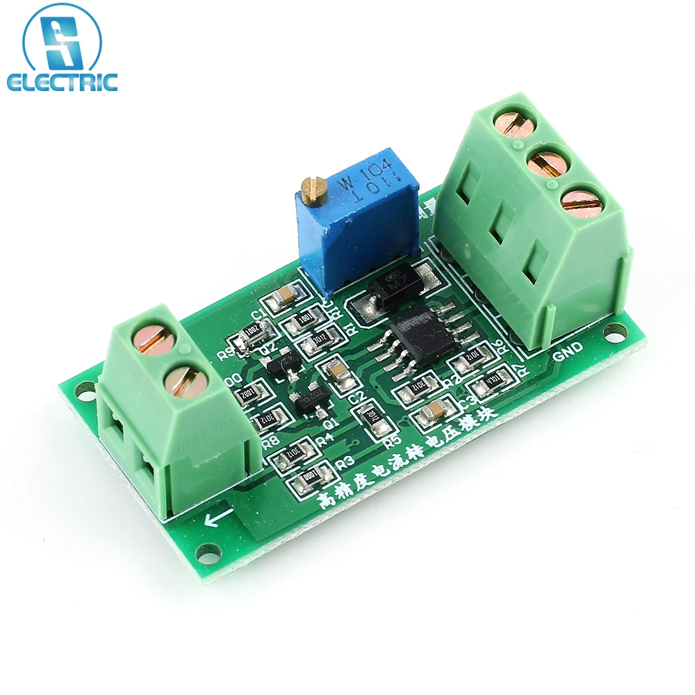 Current to Voltage Module Converter 4-20mA to 0-5V Non-Isolated Type Current Transmitter Board DC 5-30V