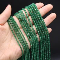 natural stone beads green aventurine round faceted beads charms for jewelry making diy necklace bracelet earrings accessory