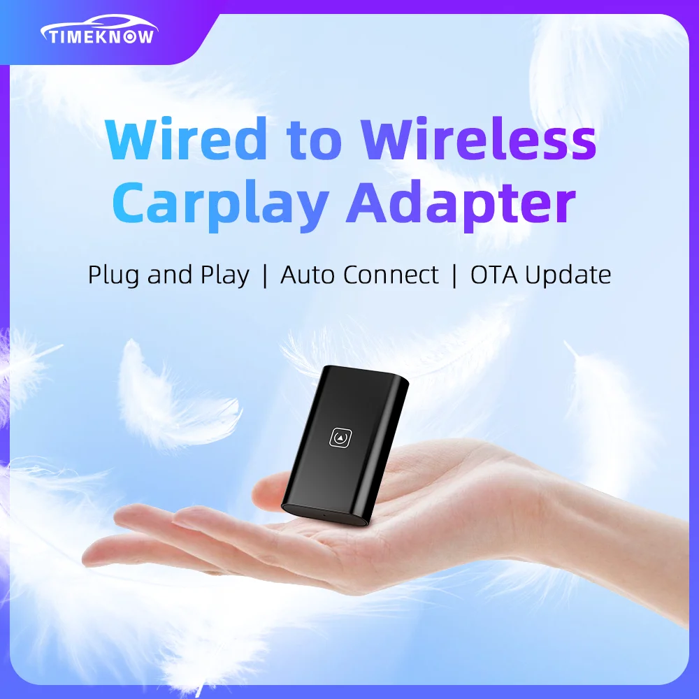

TIMEKNOW Wired to Wireless CarPlay Adapter Car play Ai Box For Iphone USB Dongle For Skoda VW Benz Chery Chevrolet Plug Play