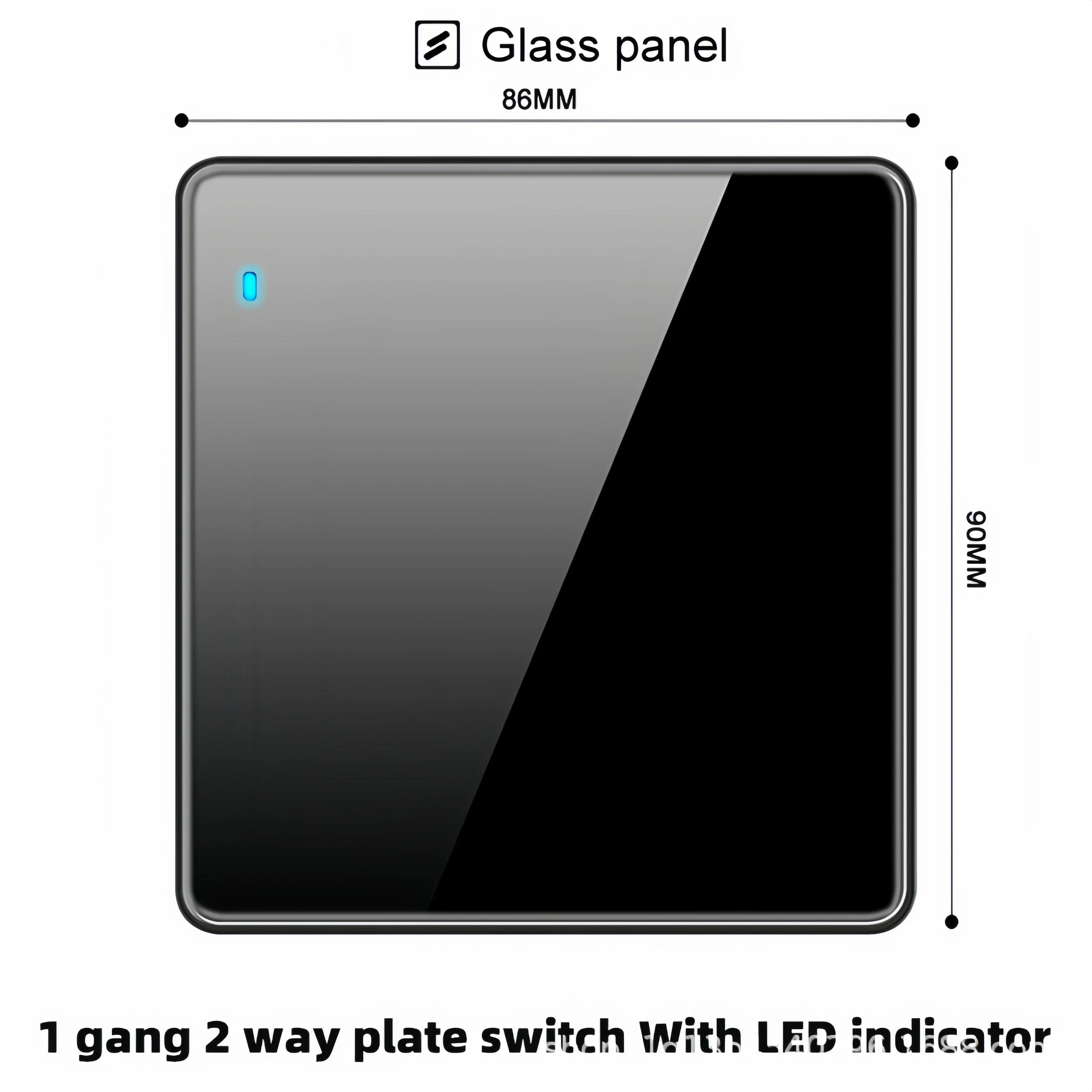 

Черный настенный выключатель из закаленного стекла, розетка USB UK13A типа C, 1-канальная скорость 220 В, электрическая розетка, панель