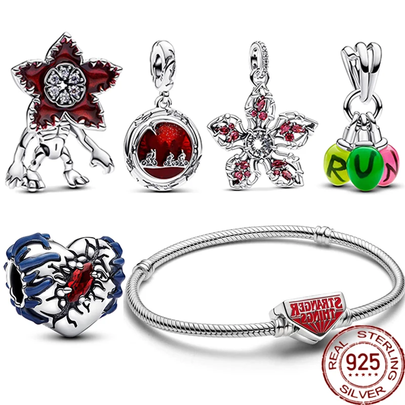 Подвески из стерлингового серебра 925 пробы бусины светящиеся сердечки странные