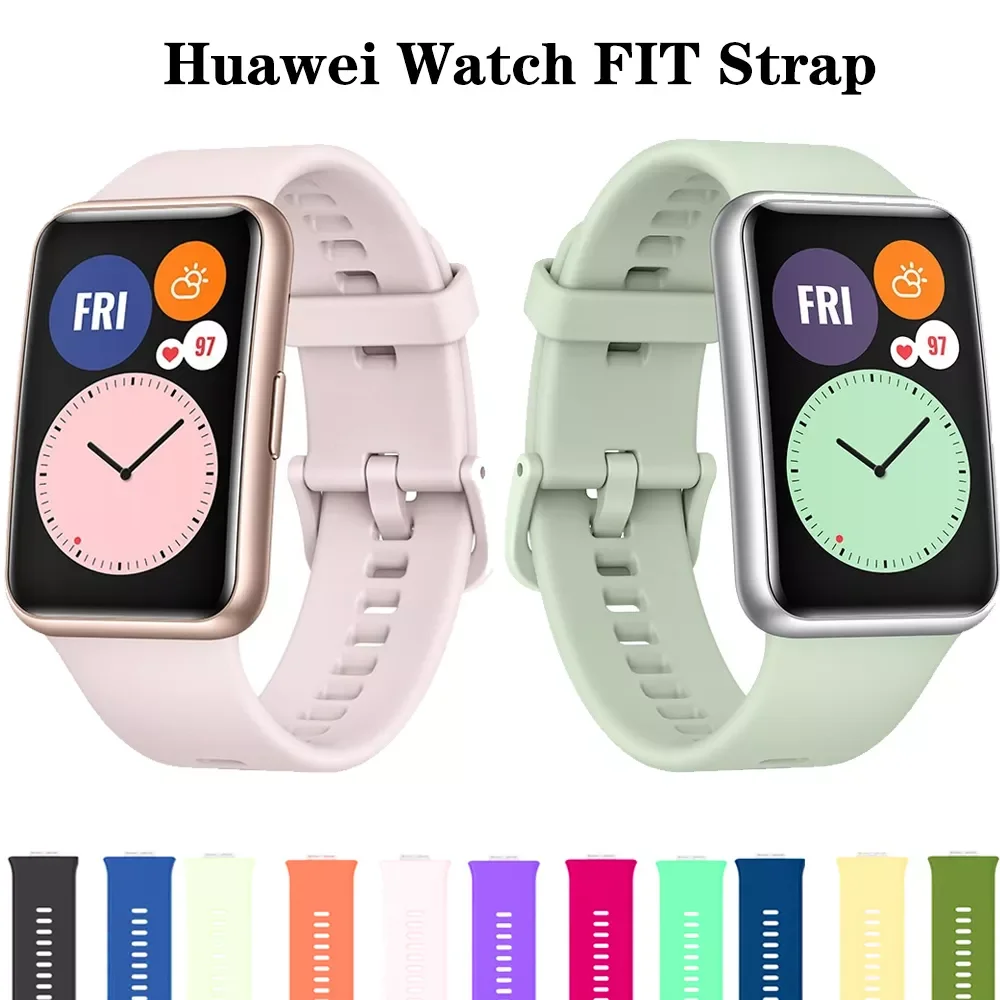 

Silicone Band For Huawei Watch FIT Strap Smartwatch Accessories Replacement Wrist bracelet correa huawei watch fit 2021 Strap