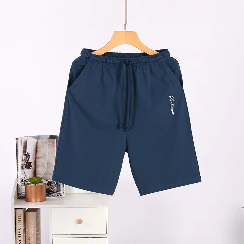 New Summer Men's Cotton Sleeping Shorts Thin Breathable Large Size Sleep Bottoms Simple Home Wear Sleep Pants Pajama Sleep Wear