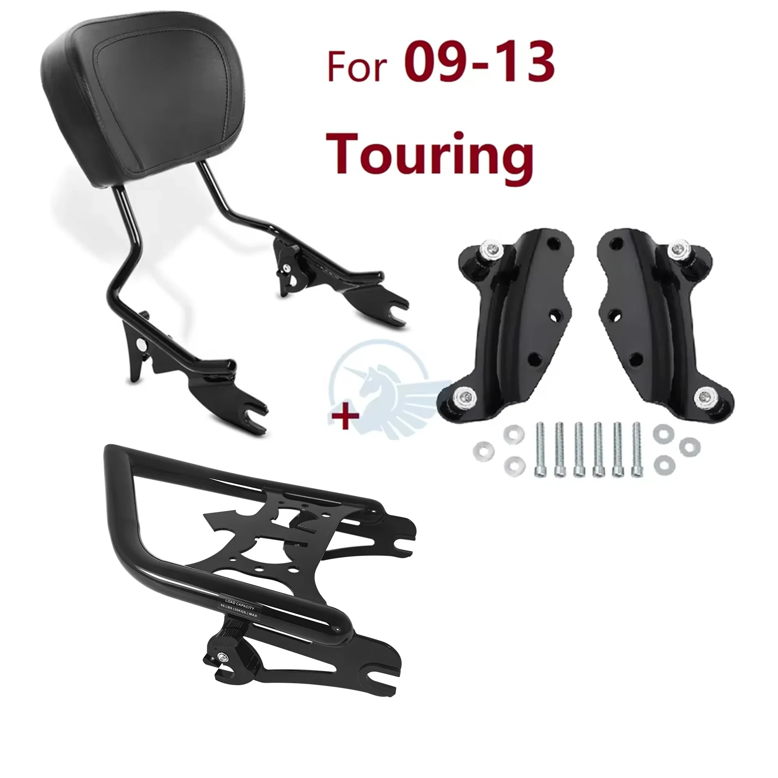 Фото Для Harley Touring 09-13 14-25 Road King Electra Street Glide мотоцикла задняя спинка Sissy Bar с багажником №1