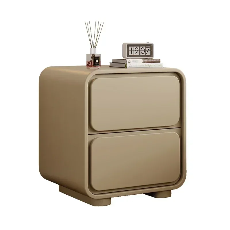 Кремовый прикроватный шкаф Минималистичная спальня фотошкафчик очень простой