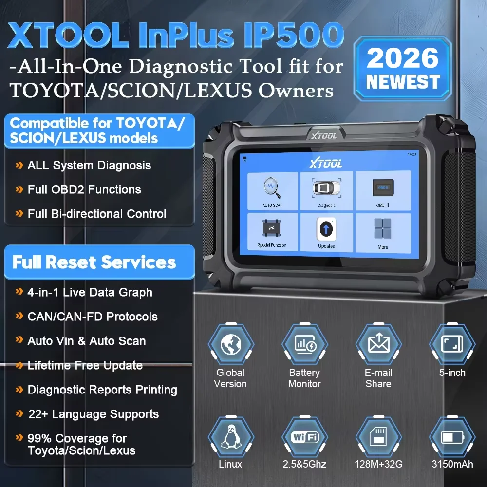 Фото XTOOL InPlus IP500 для Toyota, полная система, автомобильные диагностические инструменты, 19+ услуг, автомобильный сканер, пожизненное бесплатное обновление, считыватель кодов №2