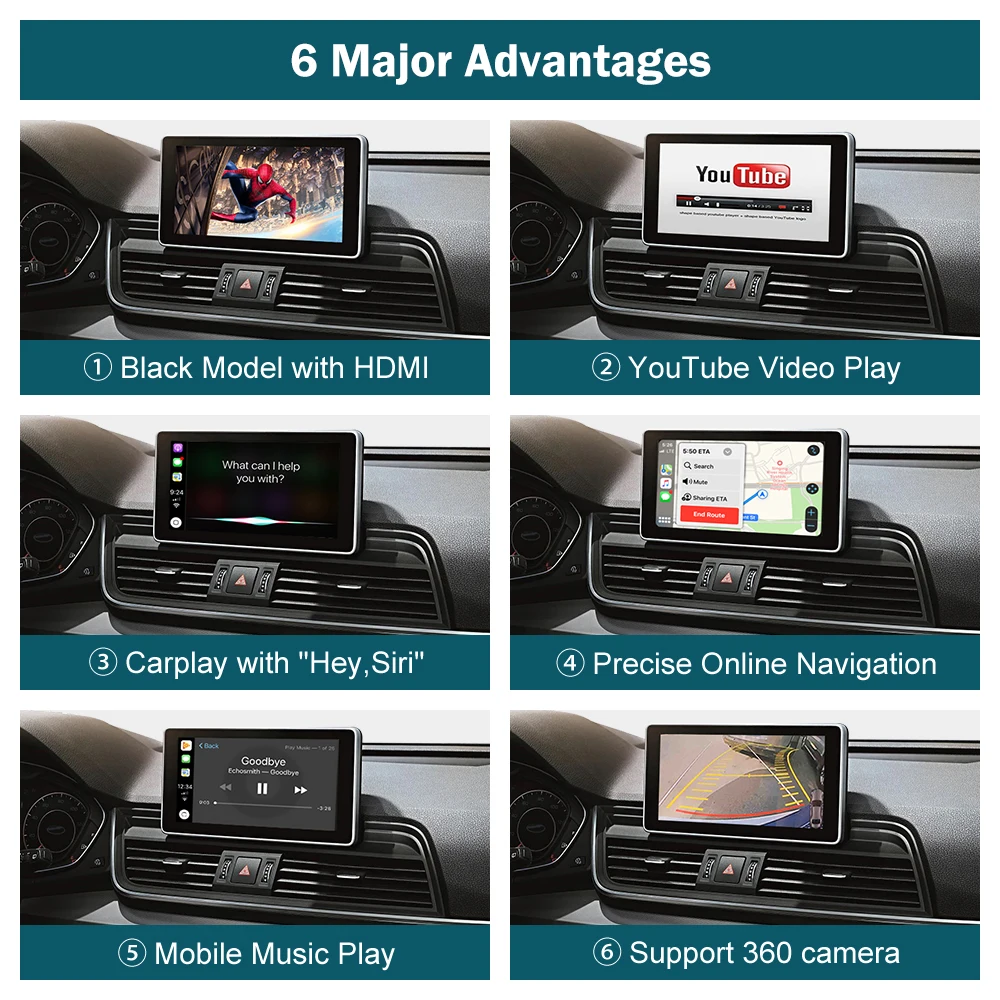 Беспроводной автомобильный интерфейс Apple CarPlay Android для Audi Q5 2018-2019 с функцией Mirror Link