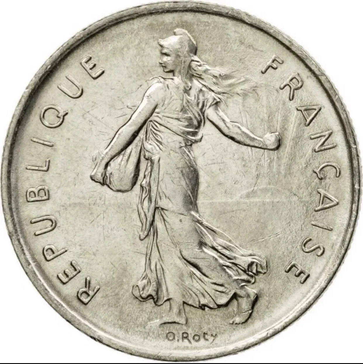 

1 Piece of Sowing Girl's Big Coin 5 Francs 29mm French Figure 3 about 72 Years Year Random 100% Original