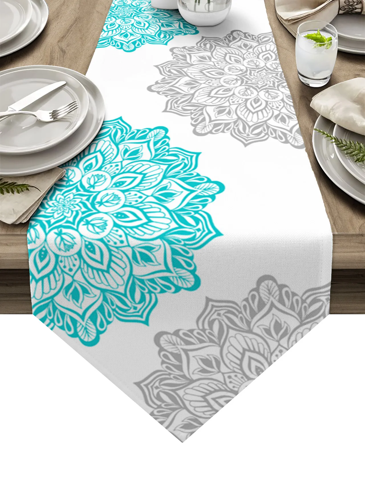 

Современная скатерть с мандалой, серо-синяя текстура, деревенский Свадебный декор, скатерть для дома, отеля, вечеринки, кухни, обеденного ст...