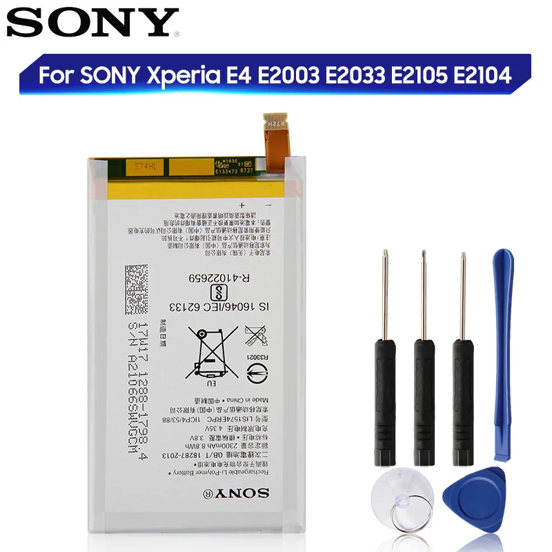 

Original Replacement Sony Battery For SONY Xperia E4 E2003 E2033 E2105 E2104 E2115 LIS1574ERPC Genuine Phone Battery 2300mAh
