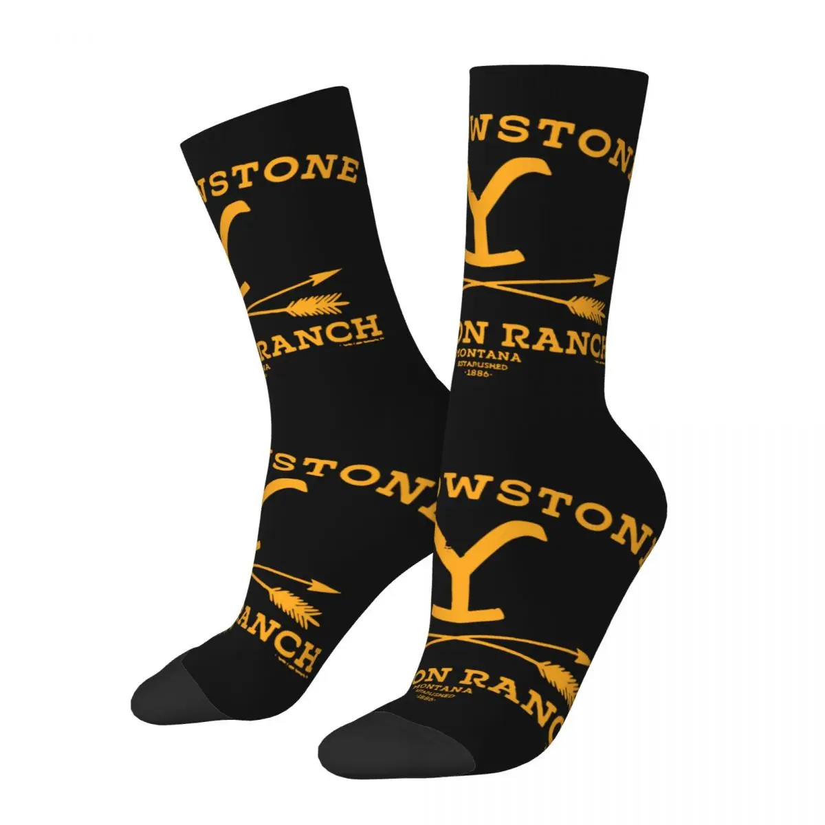 

Fashion Men's Socks Casual Yellowsstone Dutton Sock Ranch Montana Graphic Women's Socks Spring Summer Autumn Winter