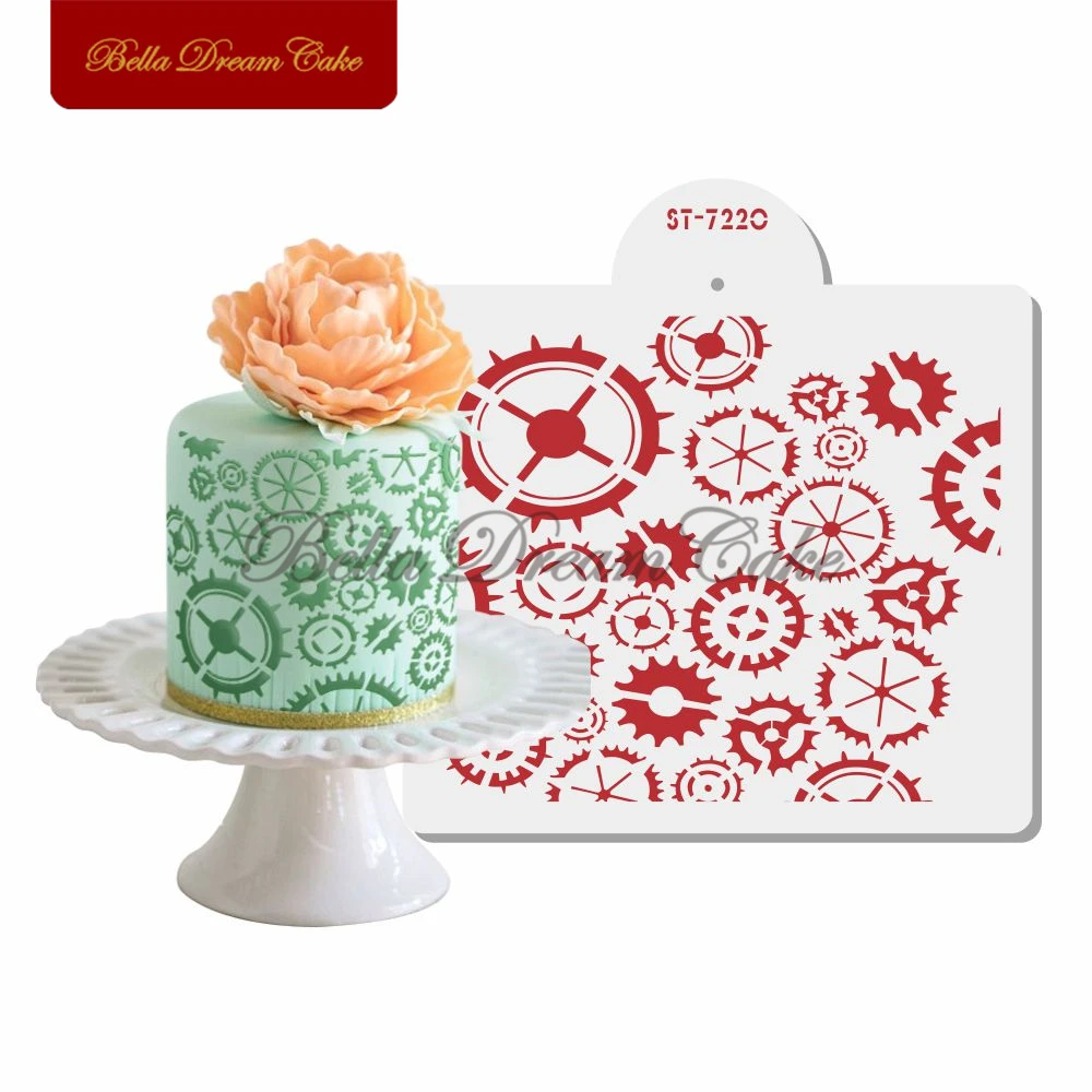 Винтажный трафарет для торта шоколада с изображением домашних животных шаблон