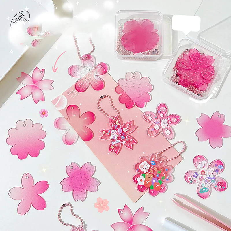 

Cherry Blossom Gradual Cuckster DIY Flash Pink Cuckster Creative Homemade Small Disk Portable Pendant Keychain Small Pendant