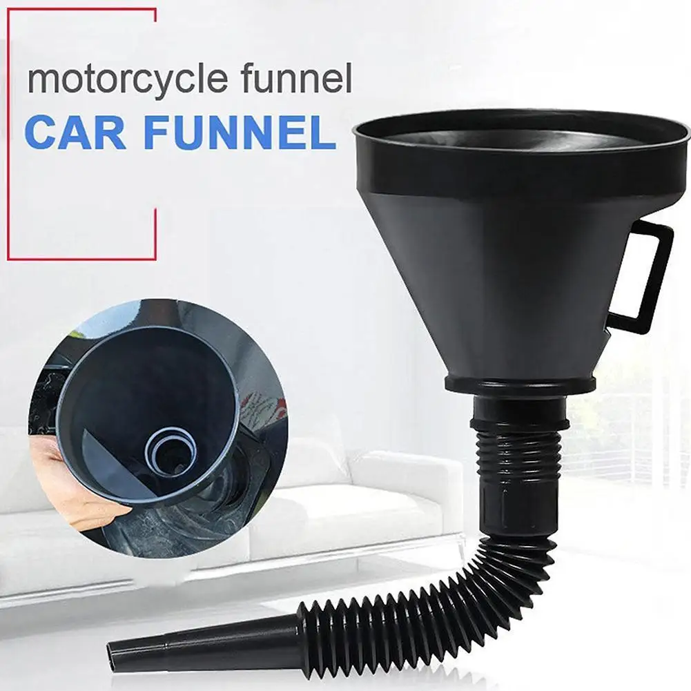 

Black Plastic Funnel For Motorcycles Boats Oiler Filter Funnel Car Repair Tool With Filter Flexible Tube Car Accessori I7l6