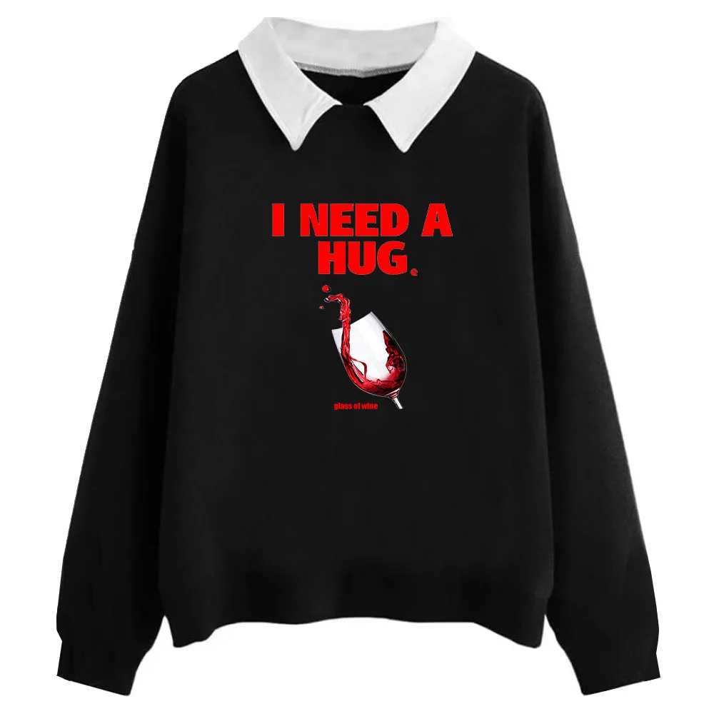 

Двойные толстовки Harajuku, модные женские свободные толстовки с принтом, пуловеры, топы