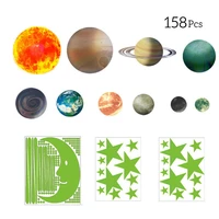 glow in the dark planets solar system luminous fluorescent star ceiling wall stickers aesthetic kids room decoration childrens