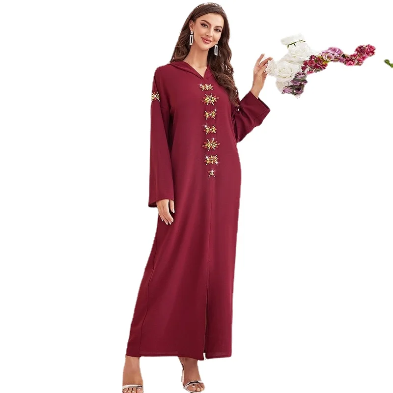 Eid Djellaba Abaya Dubai Turkey Arabic Long Muslim Dress Silky Pakistan Islam Clothing Moroccan Kaftan Evening Wedding Dresses