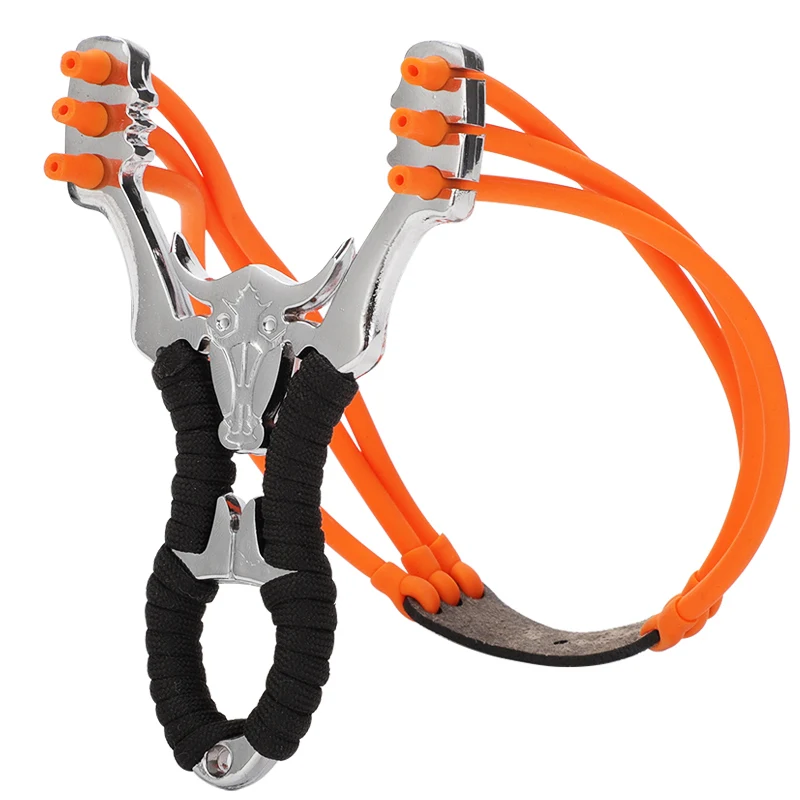 

Powerful Alloy Slingshot Hunting Thick Wrist Band Catapult Sports Outdoor Powerful Hunting Slingshot Bow Rubber Hardware