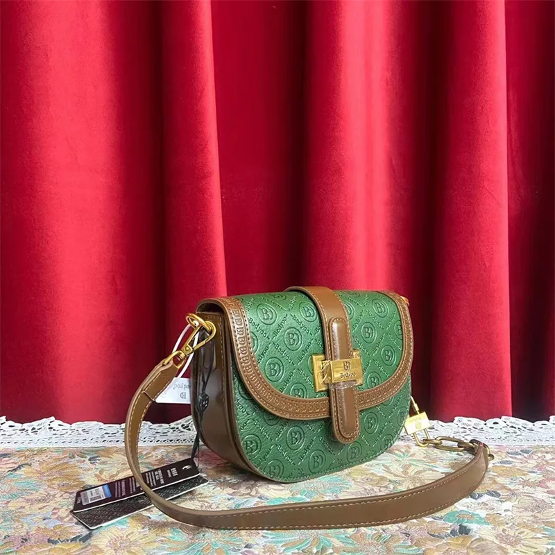 Luxurious Wizard Of Oz Contrast Saddle Handbag Leather Women's Bag 2023 New Chain Purse Single Shoulder Satchels Sac