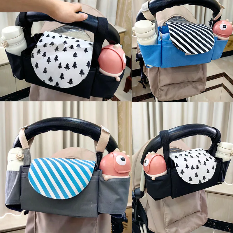 

Baby Stroller Bag Universal Wearproof Diaper Nappy Bag Multi-Pocket Mummy Travel Bag Holder Cup Organizer for Newborn Pram Cart
