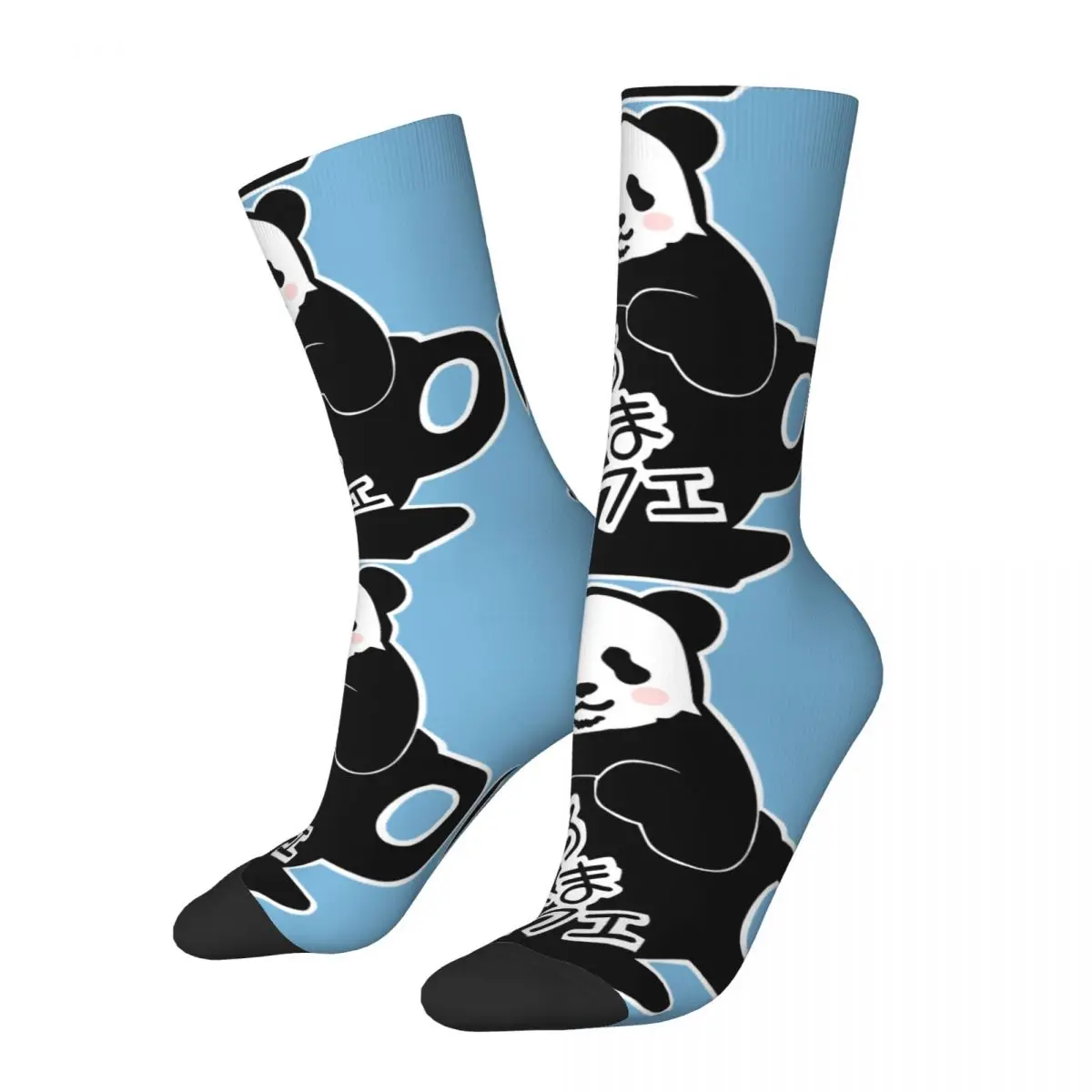 

Funny Crazy Compression Sock for Men Classic And Simple Hip Hop Cool Panda Lovely Animals Seamless Pattern Printed Boy Crew Sock