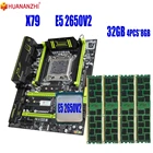 Комплект материнской платы HUANANZHI x79 E5 2650 V2 4x8 ГБ = 32 Гб 1600 МГц 12800R DDR3 ПАМЯТЬ USB3.0 SATA3.0 PCI16X