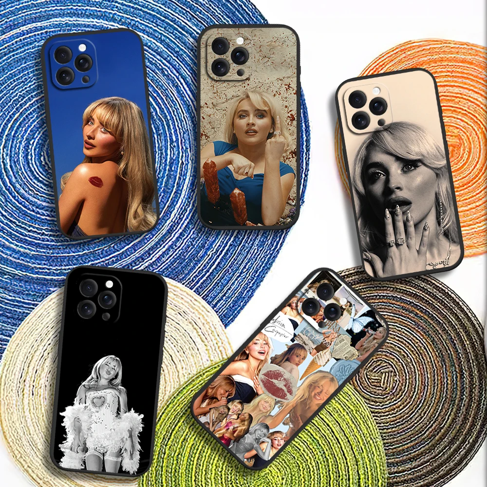 Чехол для телефона Singer S-Sabrina C-Carpenter Taste iPhone 12 11 14 15 13 16 Max Plus Pro черный мягкий