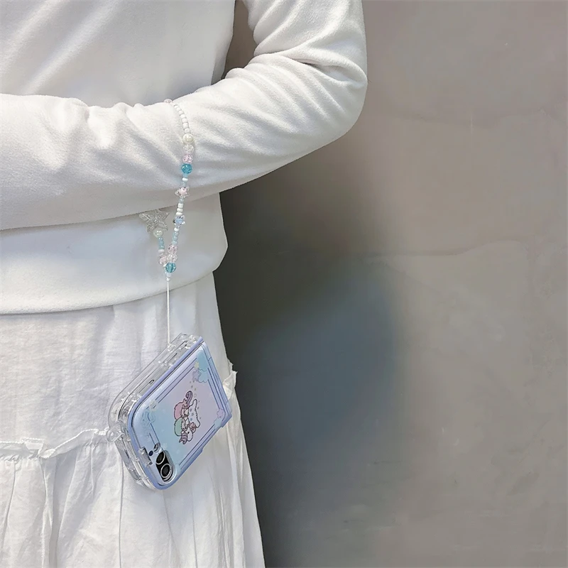 Чехол для телефона Multeasy с милым единорогом и ремешком Samsung Galaxy Z Flip 5 4 Animal Design