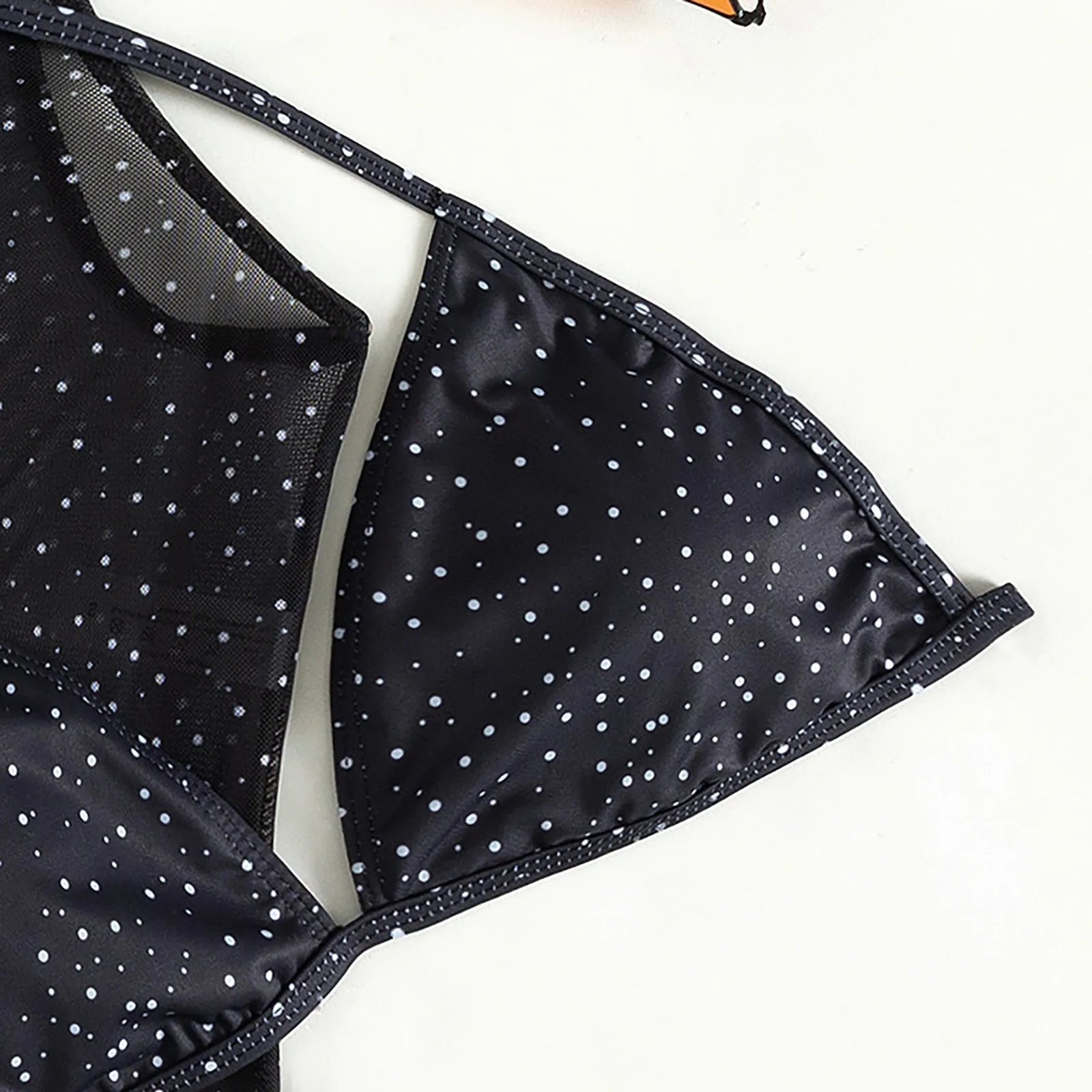 Женские сетчатые купальники из 2 предметов комплект бикини с глубоким V-образным