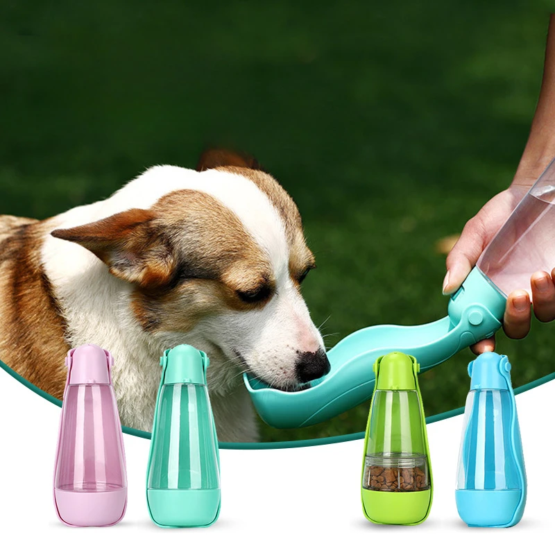 

Dog Cat Bottle Multi-functional Water Bottle for Dogs with Garbage Bag Travel Cup Portable Pet Drink Food Cup Travel Accessory