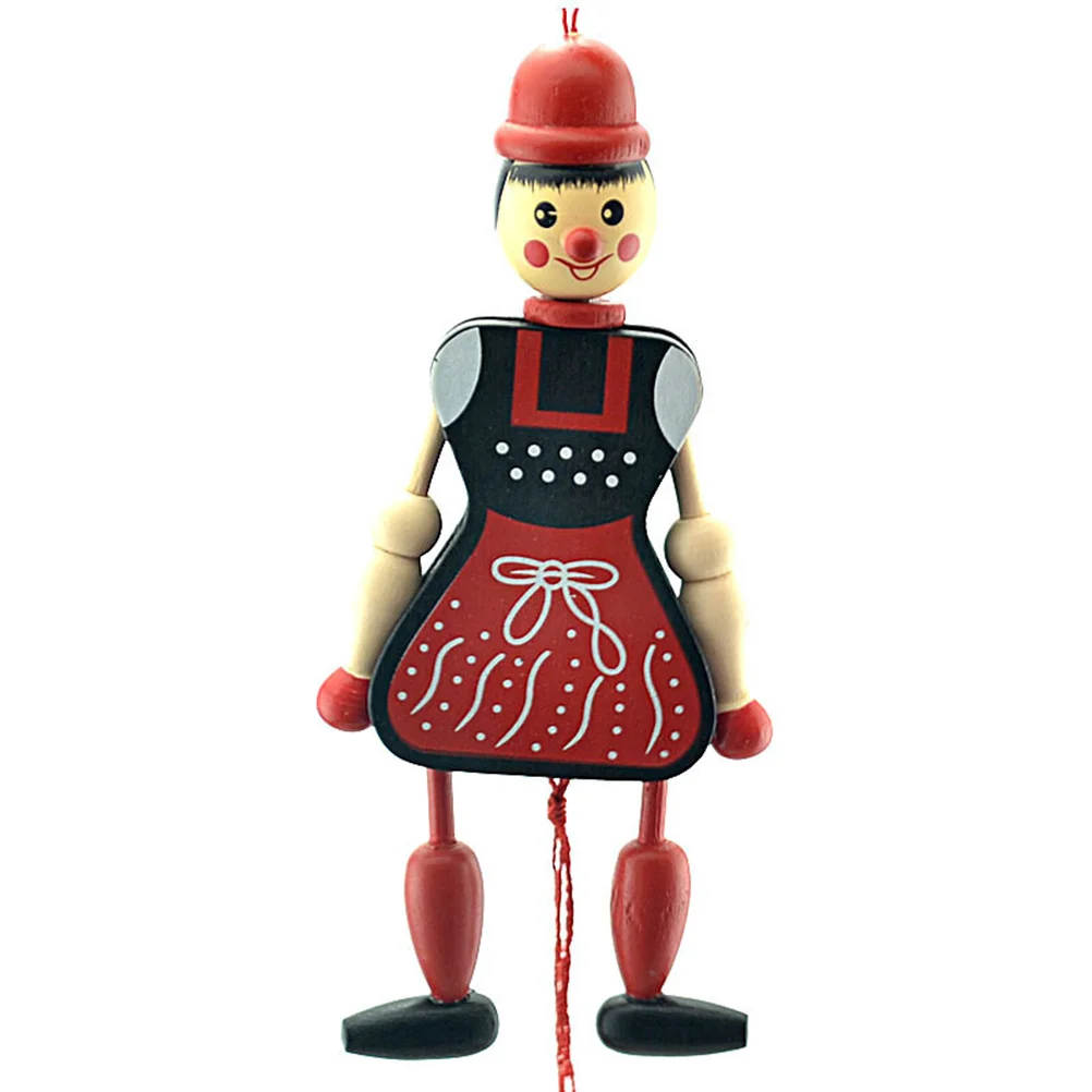 

Puppet Toys Wood Hanging Wooden Clown Christmas Marionette String Hand Tree Kids Ornament Decoration Puppets Decor Finger Custom