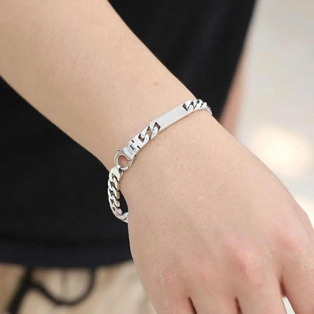 Настоящая твердая цепочка из стерлингового серебра 925 пробы мужская квадратная 7