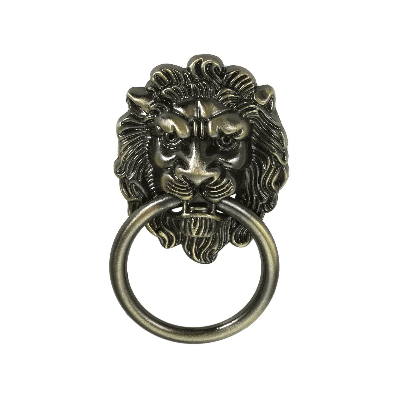 

1Pc Antique Zinc Alloy Lion Head Cabinet Knobs Handles Furniture Door Handles Cabinet Drawer Pull Handle Knob Ring Hardware