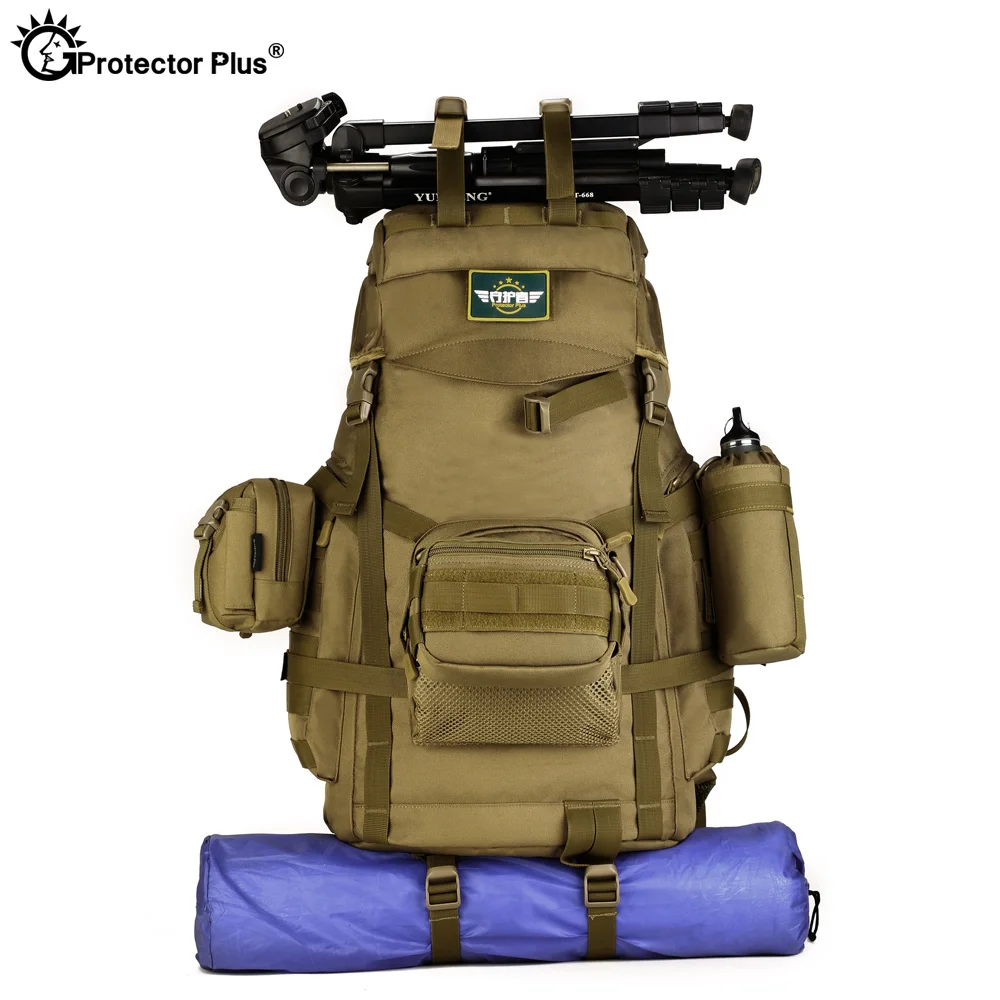 Фото Рюкзак PROTECTOR PLUS Field Backpack 60L, нейлоновый тактический рюкзак большой вместимости, удобный для путешествий, альпинизма и походов. №4