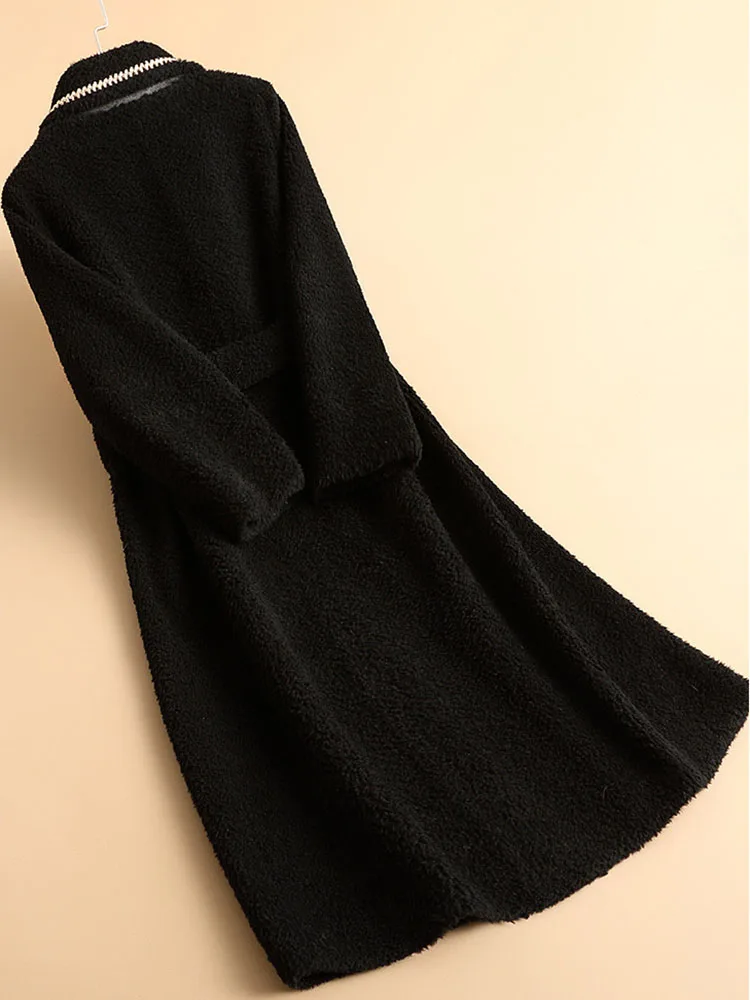 Winter Women Fake Wool Fur Coat 2022 New Europe America Warm Fluffy Jacket Overcoat Luxury Designer Street Fashion Free Shipping