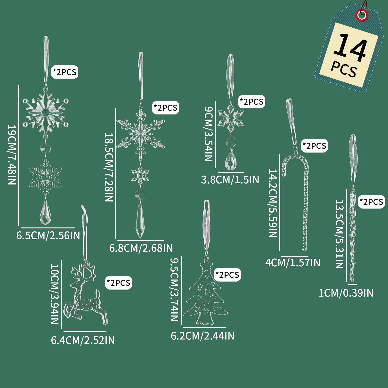 Хрустальные новогодние украшения для елки