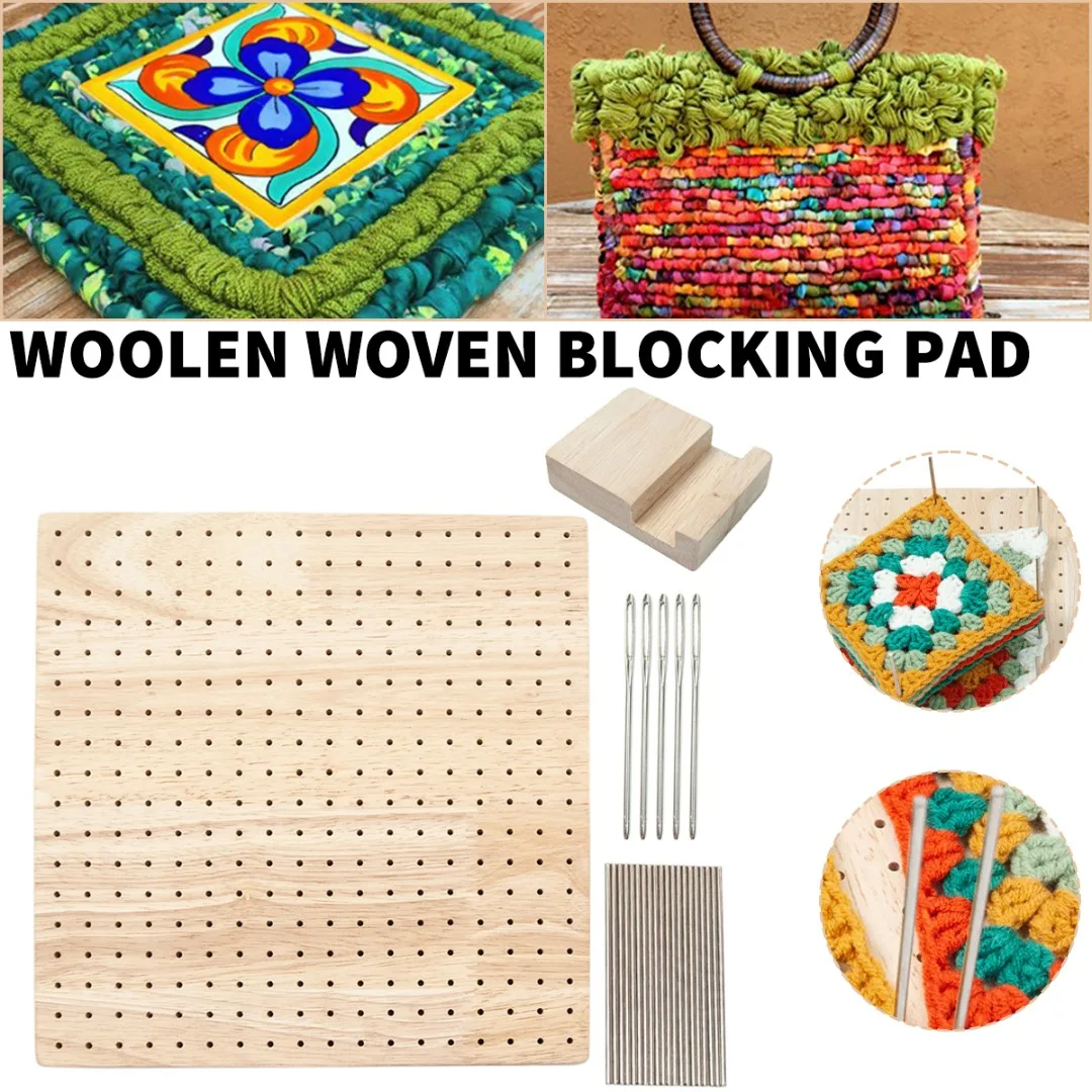 

Wooden Crochet Blocking Board Reusable Handcrafted Knitting Blocking Mat Set For Knitting Granny SquareNeedlework Lovers
