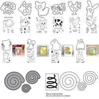 cute animals sheep pig cow duck cutting dies match clear stamps rabbit rooster dog footstep flowers pop up strips 2022 new