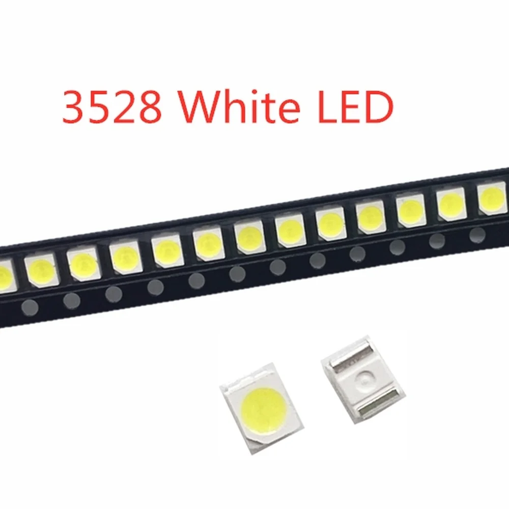 200 шт./лот 1210 Белый 3528 SMD светодиодный яркий белый светоизлучающие диоды 5000-7000k 6-7lm