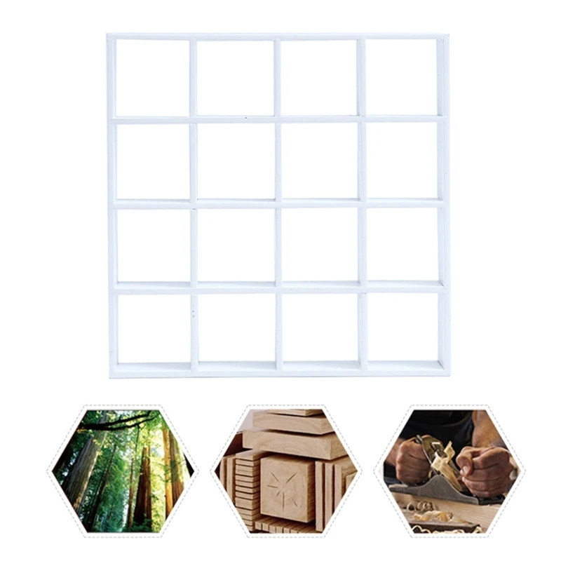 

16 Grid Mini Dollhouse Display Shelf Realistic Furniture Display Cabinet 1/12