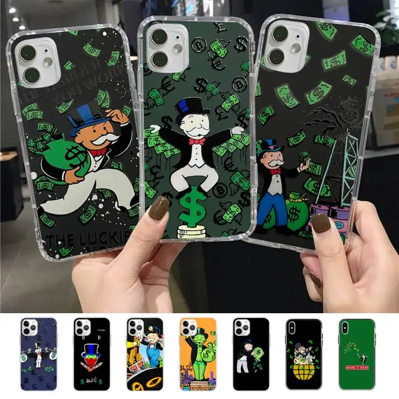 

Cartoon Dollar Monopolys Phone Case for iPhone 11 12 13 Mini Pro Max 8 7 6 6S Plus X 5 SE 2020 XR XS Case shell