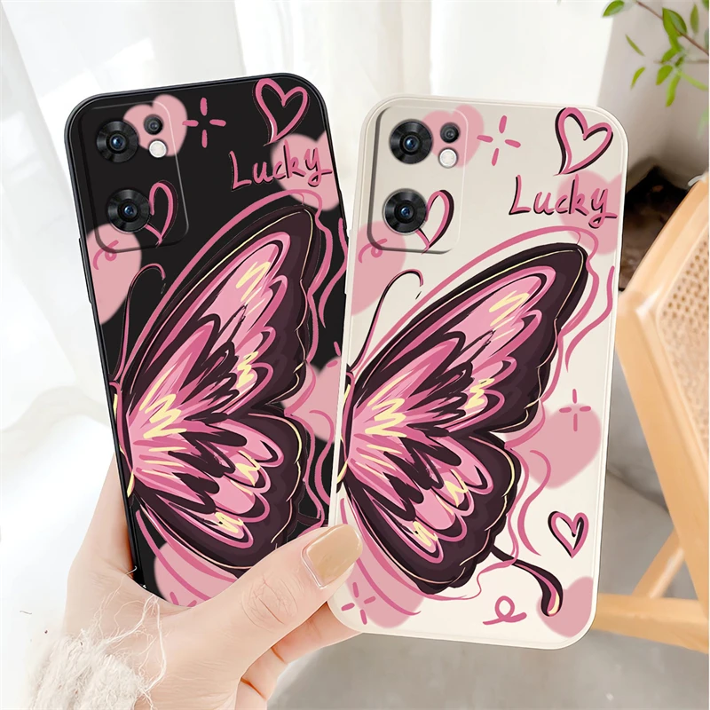 Чехол для телефона OPPO Find X3 Neo X3Pro X5 Lite R17 R15 Pro R9 R9S Plus F9 F11 Fashion Liquid Soft Silicone Butterfly Cover
