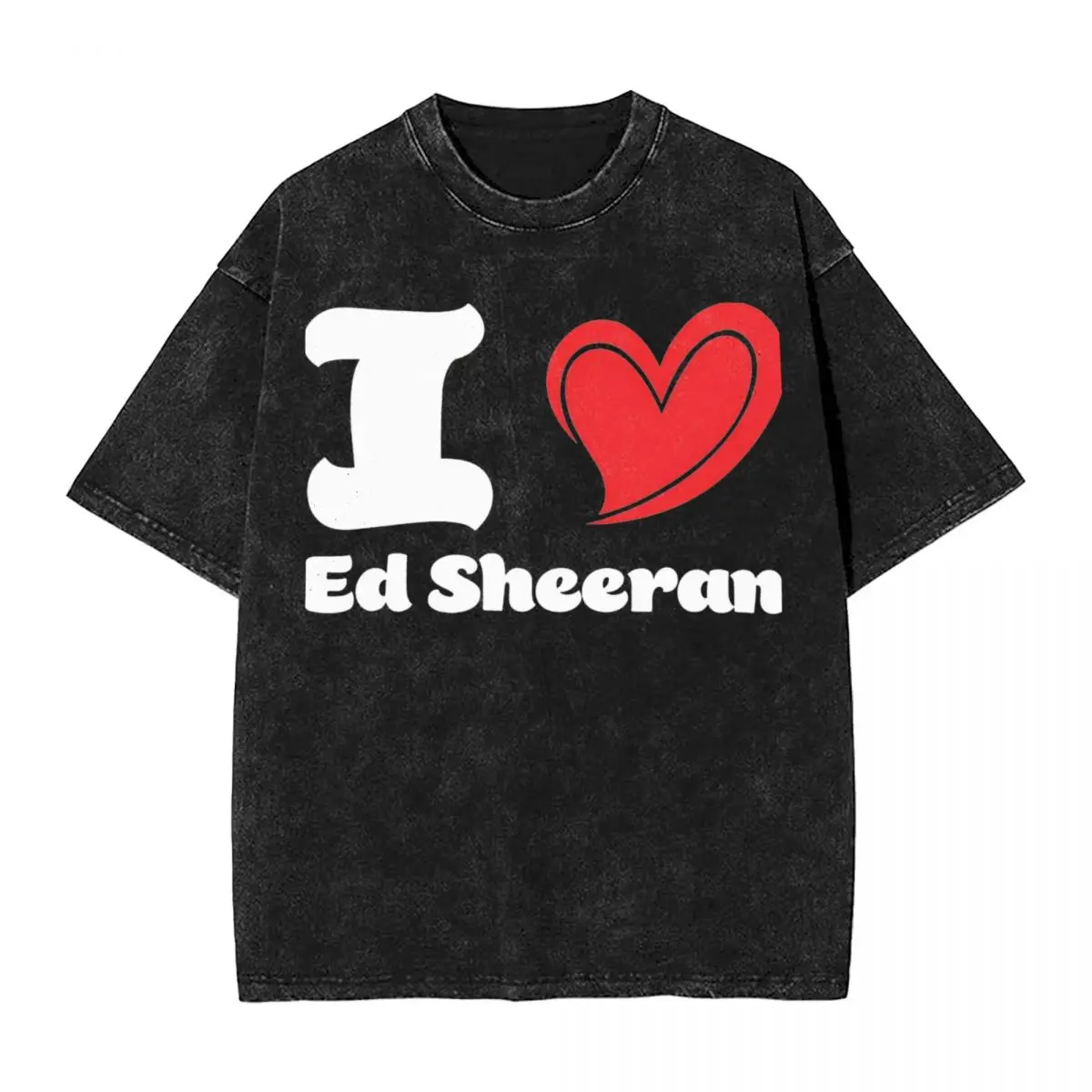 Футболка с надписью I Love Ed Sheeran Пляжная футболка Y2K в стиле ретро свободная