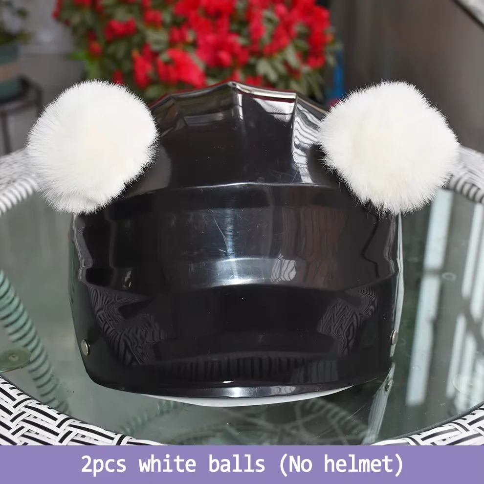 

2 шт., милый мотоциклетный шлем, плюшевые шарики с кошачьими ушками, женские декоры, наклейки на велосипедный шлем для мотокросса, аксессуары, стиль косплея